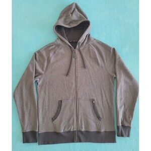 PACT Organic XL Mens Organic Cotton Blend Gray Black Full Zip Hoodie Sweatshirt